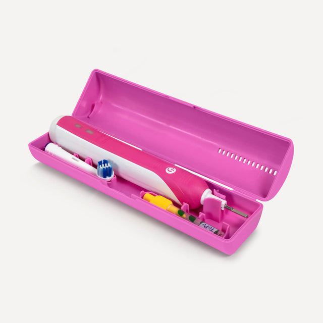 Filled Schelle Electric Toothbrush Travel Case in Bubblegum Pink